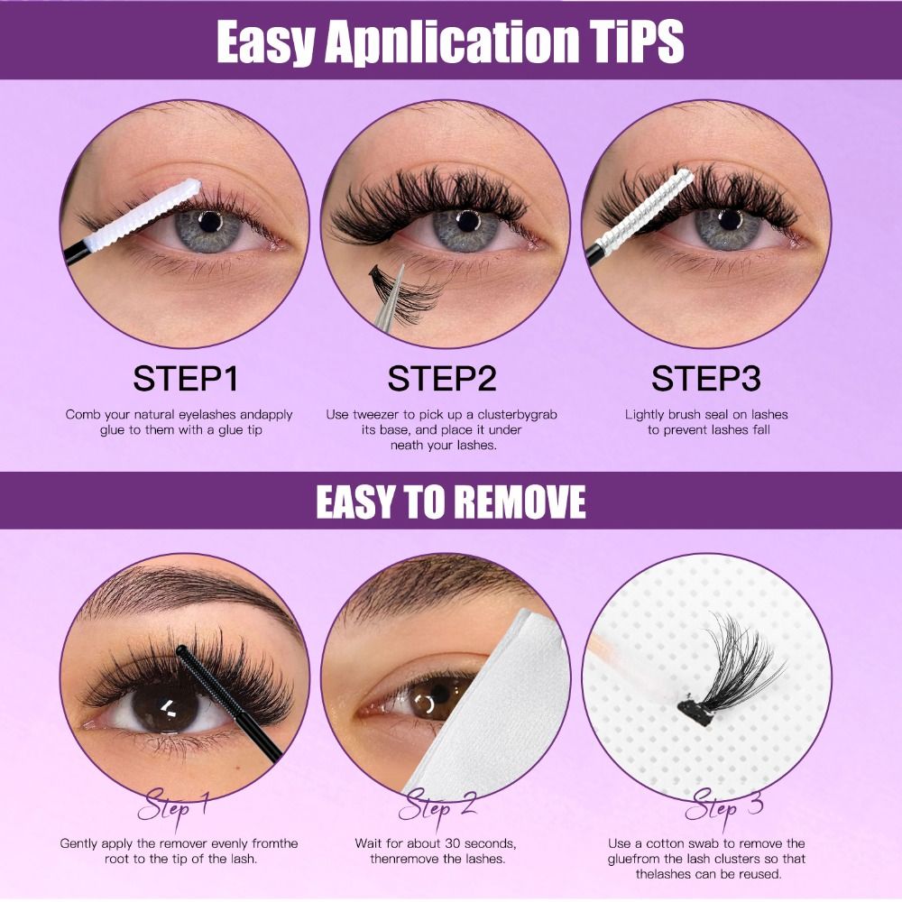 Eyelash Extension Natural Look - Ciglia finte dall'aspetto naturale, con adesivo
